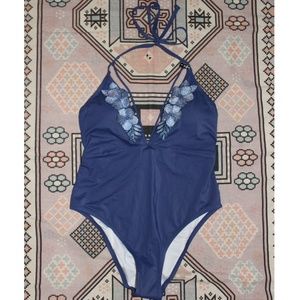 VS PINK strappy floral patch one piece